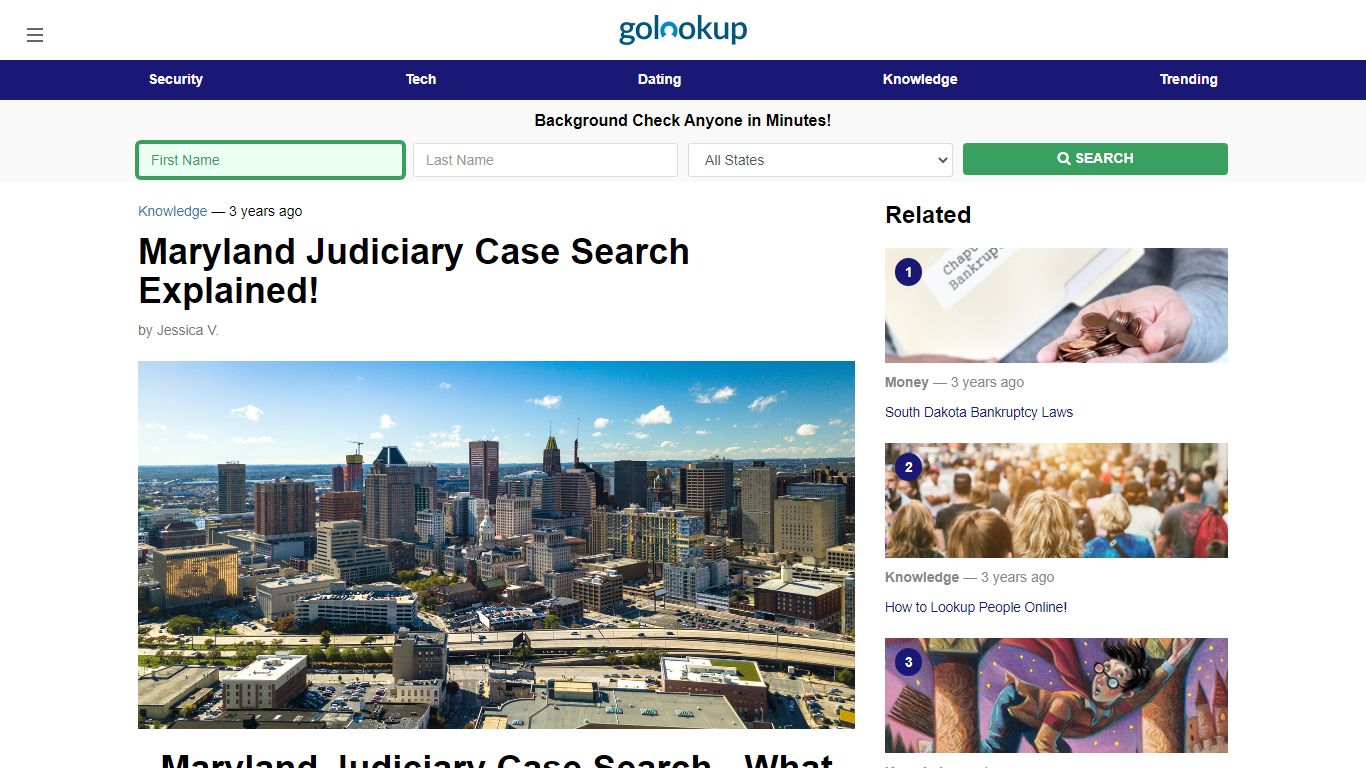 Maryland Judiciary Case Search, Maryland Case Search - GoLookUp