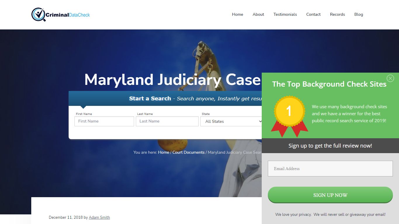 Maryland Judiciary Case Search - Criminal Data Check